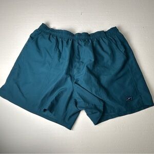 Speedo Teal Mesh Swim Trunks / Shorts Inside pocket Drawstring Waist